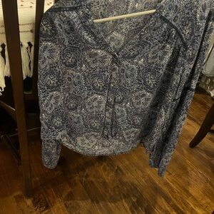 American Eagle Outfitters Navy Paisley Blouse